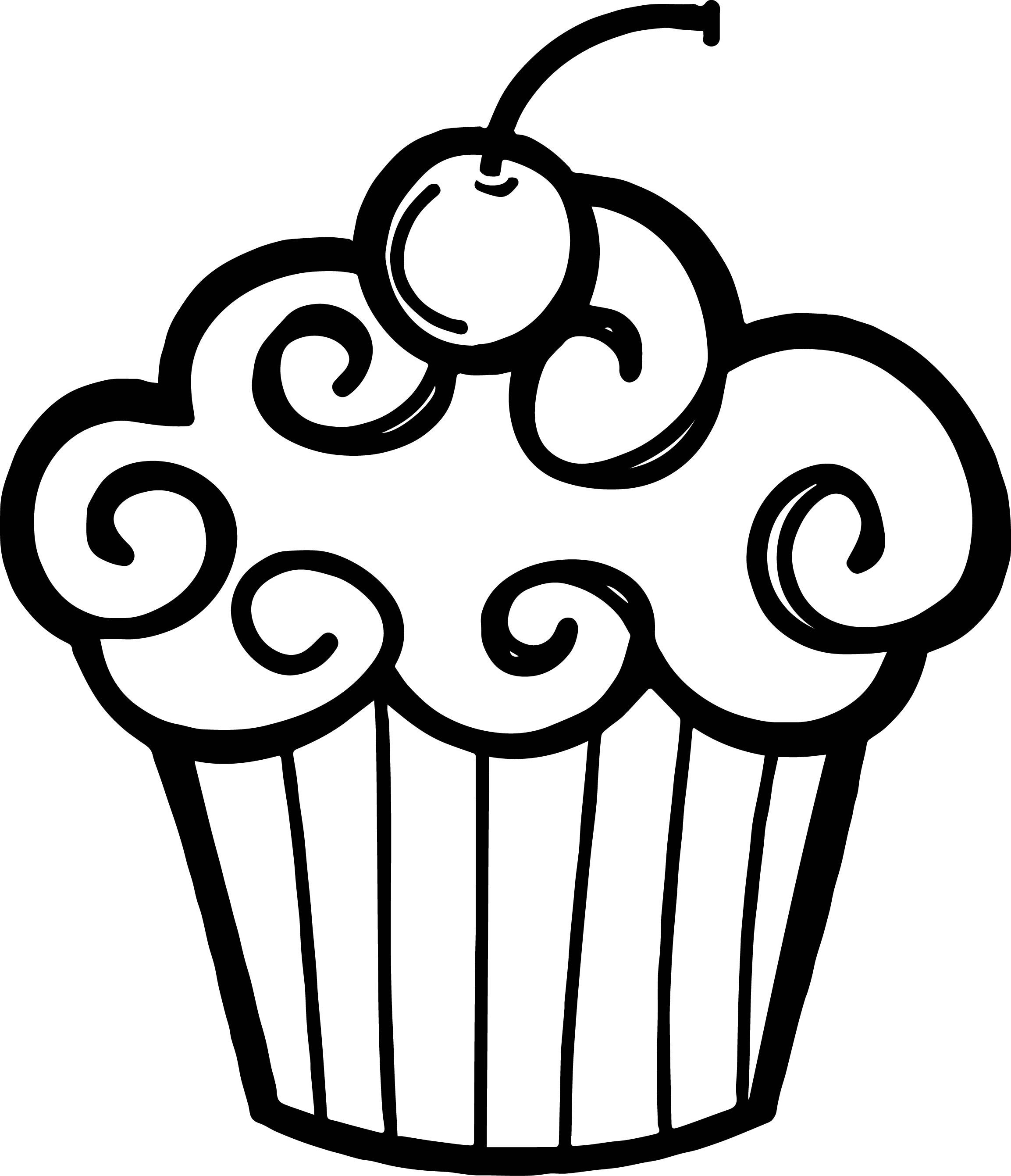 Cupcake Clipart Black And White - 45 cliparts