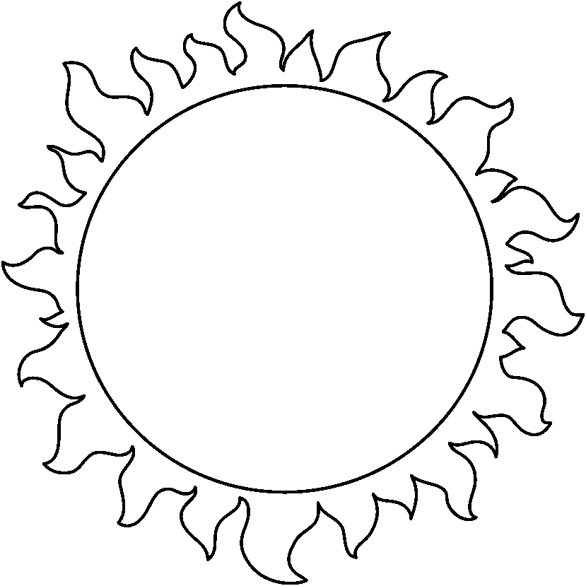 Sun clipart images black and white