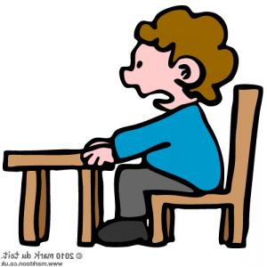 Clip Art Of A Student Dog Raising His Hand And Sitting At A Desk ...