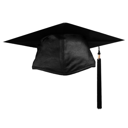 Cap and Gown Direct : Shiny Black Graduation Cap and Tassel