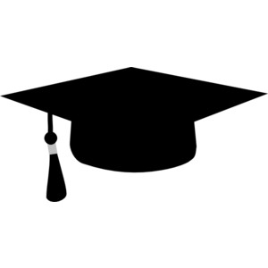 Graduation hat clipart black