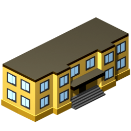 School Building Icon, PNG ClipArt Image