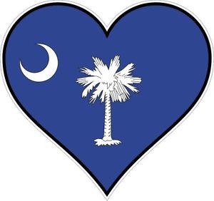 SOUTH CAROLINA HEART vinyl STICKER bumper decal gift LOVE FLAG ...