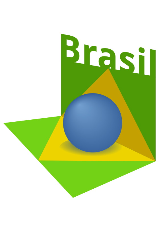 Brazil flag art 3D Free Vector