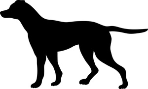 Bird Dog Clipart Image - Silhouette of a bird dog pointing