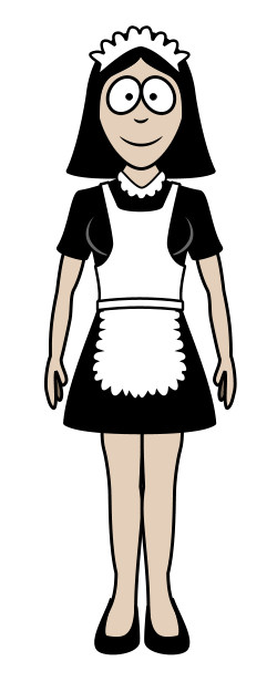 Drawing a cartoon maid