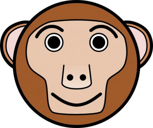 Monkey Rounded Face Clip Art | Free Vector Download - Graphics,