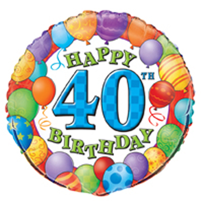Balloons - FOIL - MILESTONE BIRTHDAYS - "HAPPY 40TH BIRTHDAY" FOIL ...
