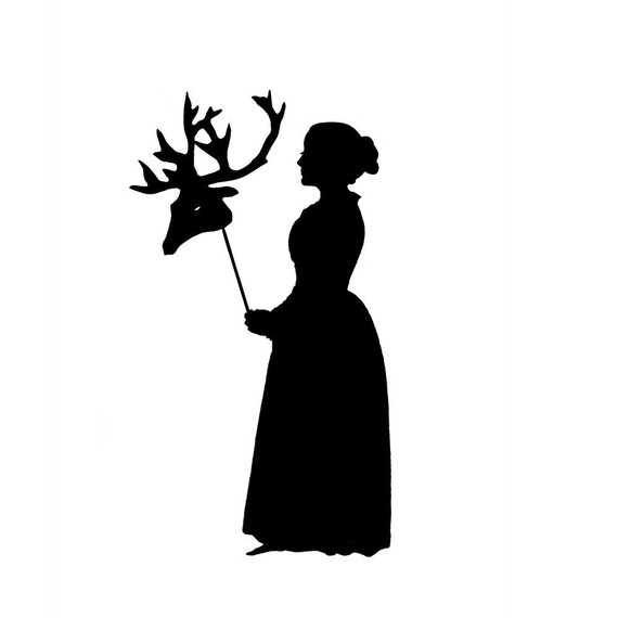 Silhouette Deer Stag Masked Ball Print Le by thelittlechickadee