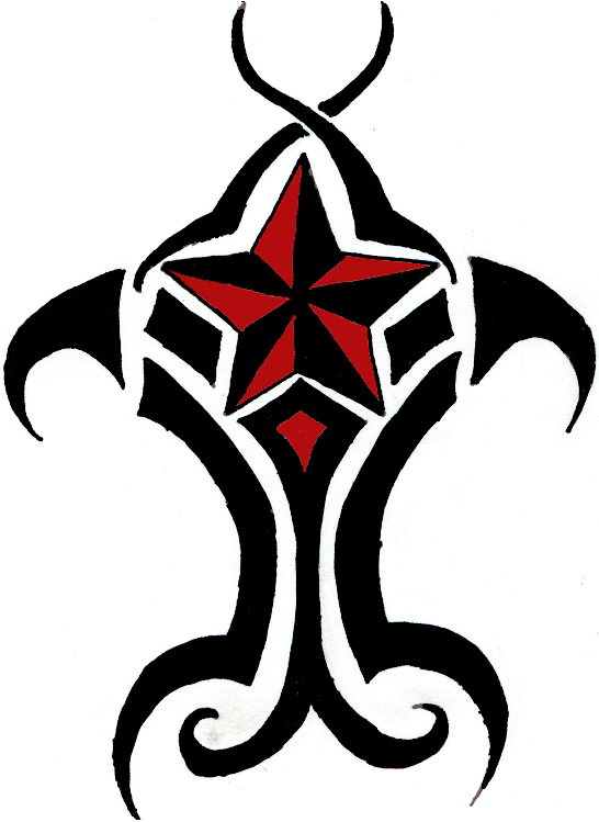 Tribal Nautical Star Tattoos