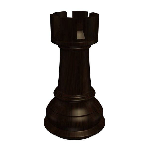Wooden Chess Rook - Black 3D Model Made with 123D MeshMixer