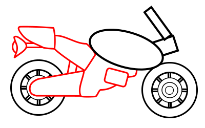Drawing a cartoon motorcycle