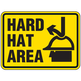 Heavy-Duty Hazardous Work Site Signs - Hard Hat Area from Seton ...