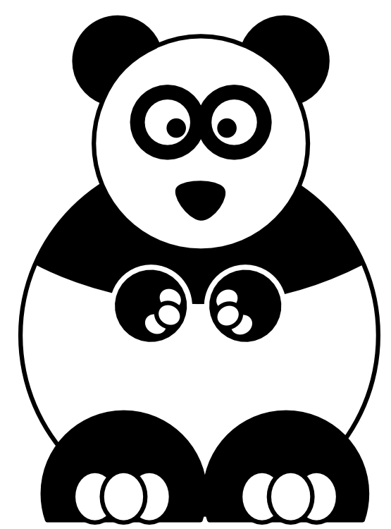 panda clipart black white - photo #14