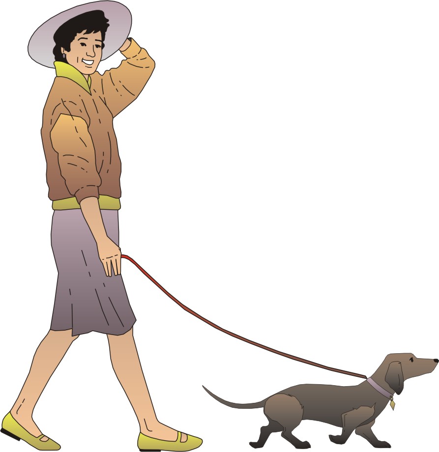 clipart man walking dog - photo #31