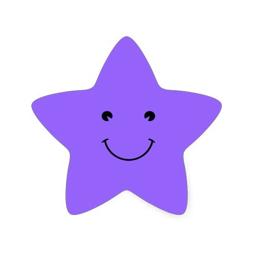 Blue Violet Smiley Face Star Sticker from Zazzle.