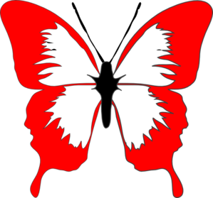 Red Butterfly Clip Art - vector clip art online ...