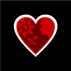 Heart Clipart - Red Heart Flowers and a Girl with Black Background ...