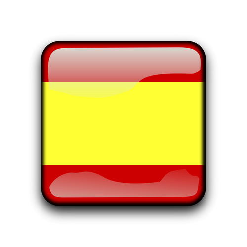 Glossy vector button with Spanish flag | Public domain vectors