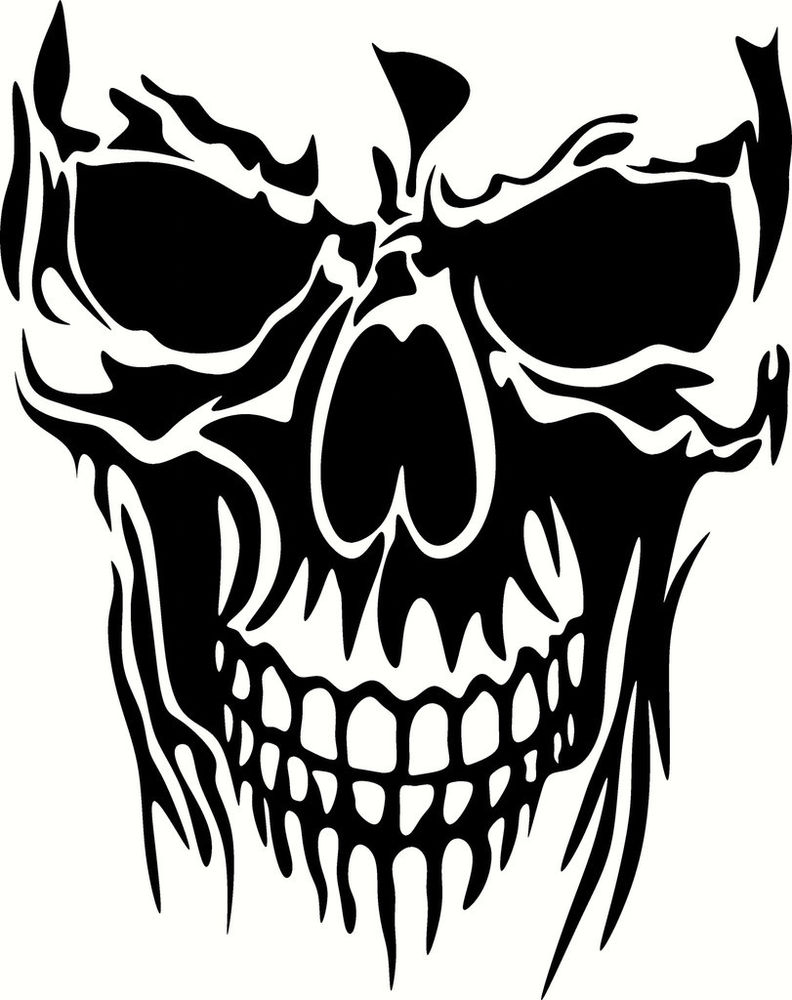 SKULL DIE CUT VINYL DECAL STICKER WINDOW CAR TRUCK ATV UTV BUMPER ...