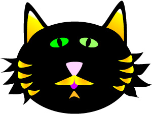 Black Cat Face Halloween Clip Art