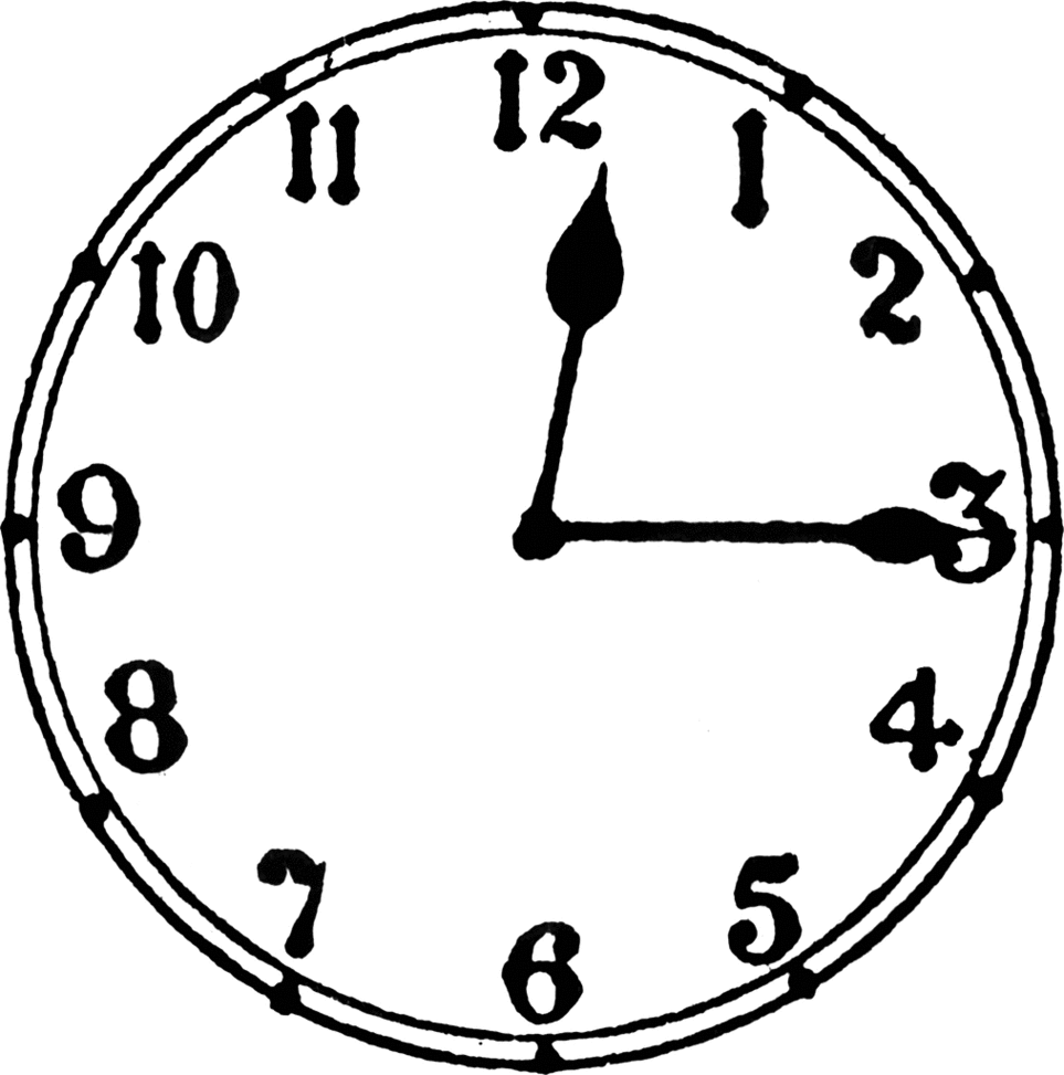 Quarter Past The Hour Clock Face Clip Art Clipart - Free to use ...