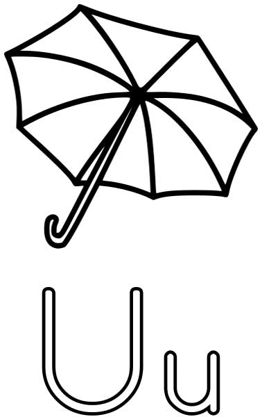 Umbrella Coloring Page - Printable Worksheets for Kids