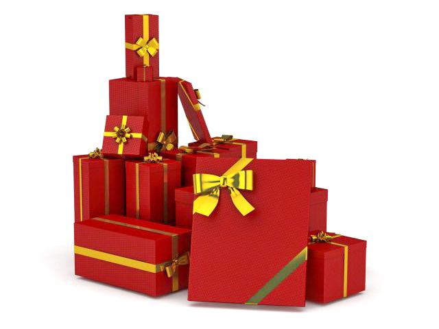 Red gift boxes 3d model 3ds max files free download - modeling ...