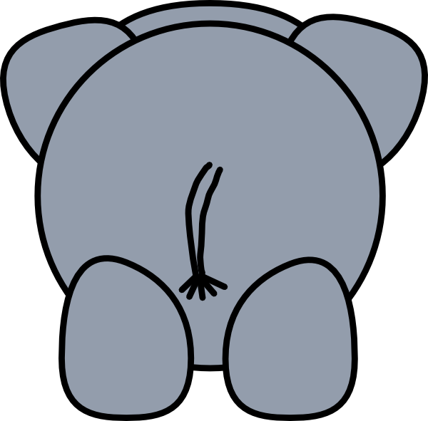 Elephant Rear clip art - vector clip art online, royalty free ...