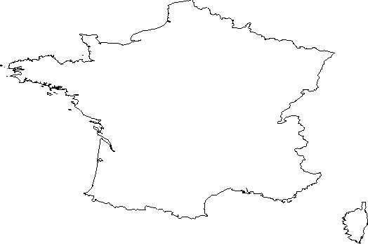 Blank Outline Map of France