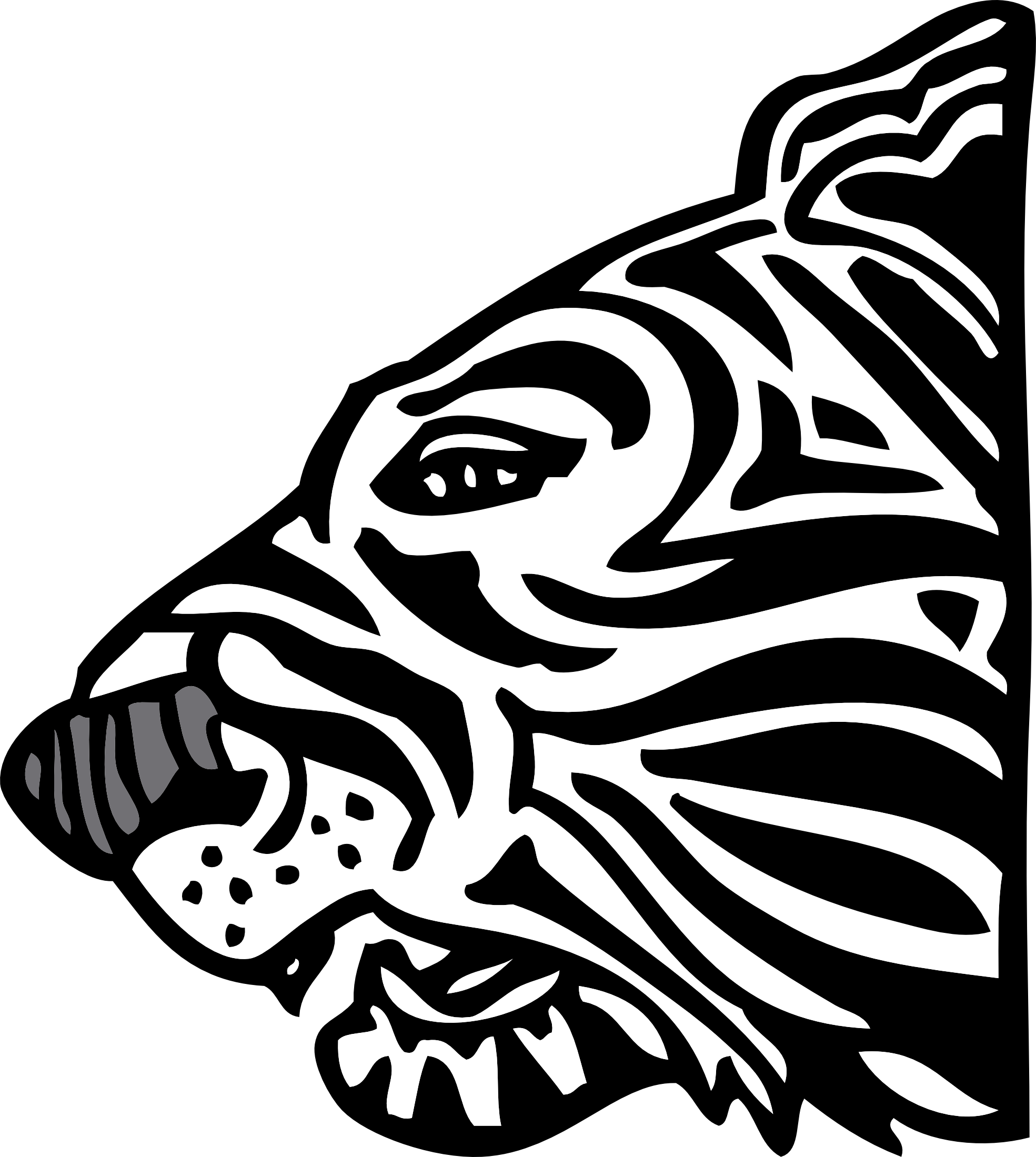 Tiger Head Clip Art Black And White