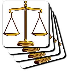 Scale of Justice Symbol (gold) - Set Of 4 Coasters ...