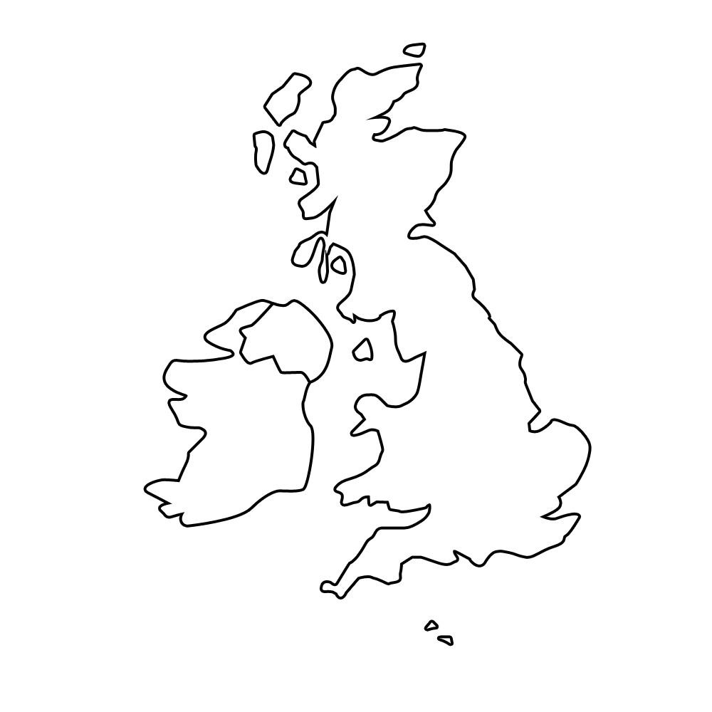 line map of the uk Colouring Pages