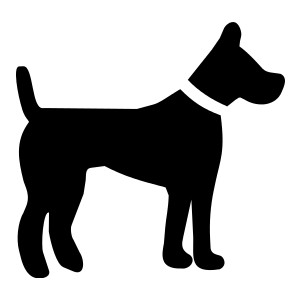 Dog with scarf clipart silhouette