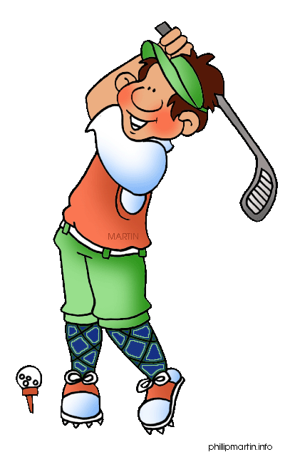 Playing golf clipart