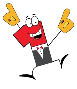 Numbers Clipart Image - #1 foam fingers on the hands of a cartoon ...