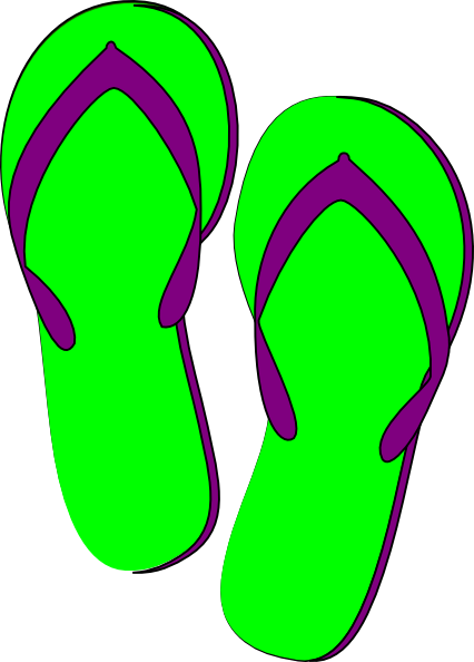 Green-purple-flip-flops clip - Free Clipart Images