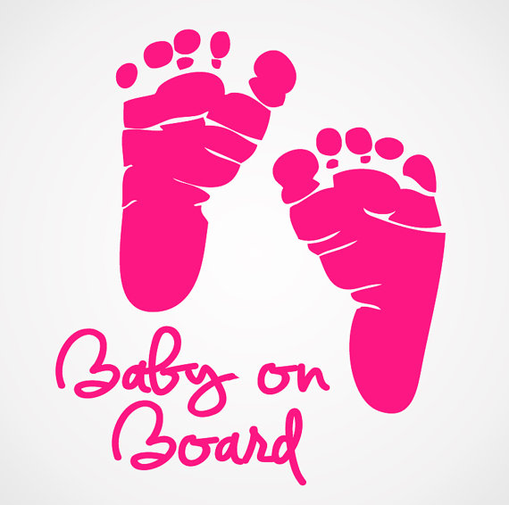 Baby on Board Decal - Baby Footprints - Newborn Decals - Boy or Girl