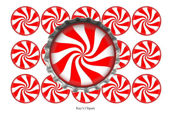 SALE Bottle Cap Images 1c082 Peppermint Swirl 1 by IKJewelryParty