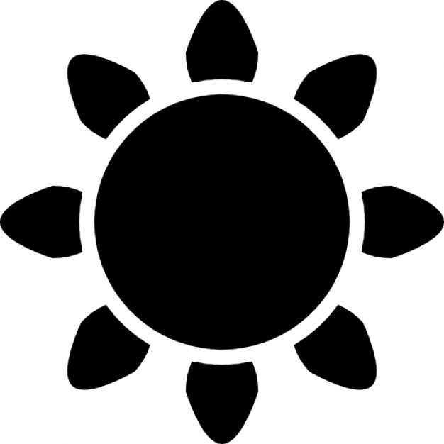 Sun with rays silhouette Icons | Free Download