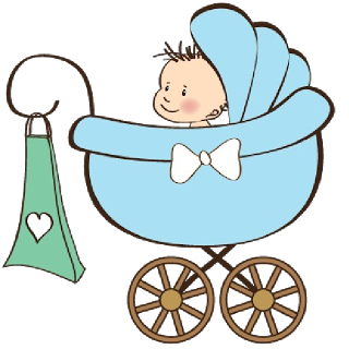Baby Boy In Baby Carriage - Cute Baby And Animals