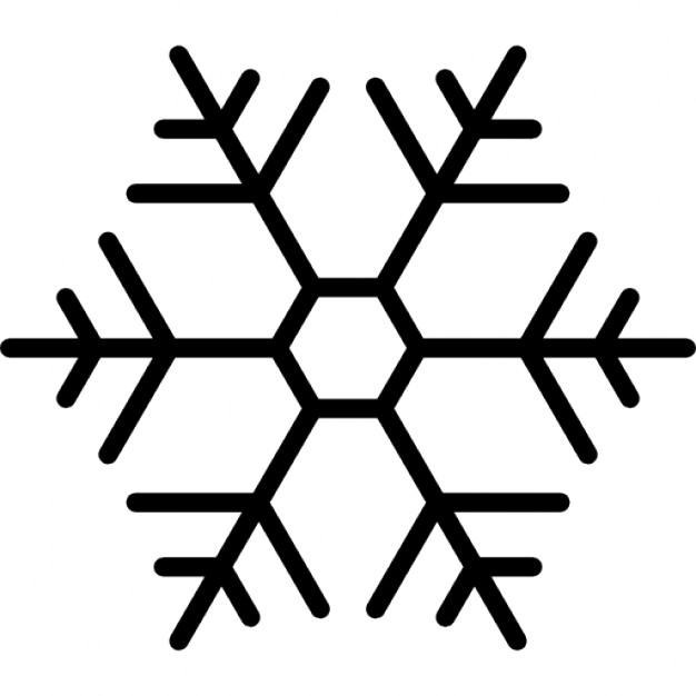 Snowflake with hexagon shape outline Icons | Free Download