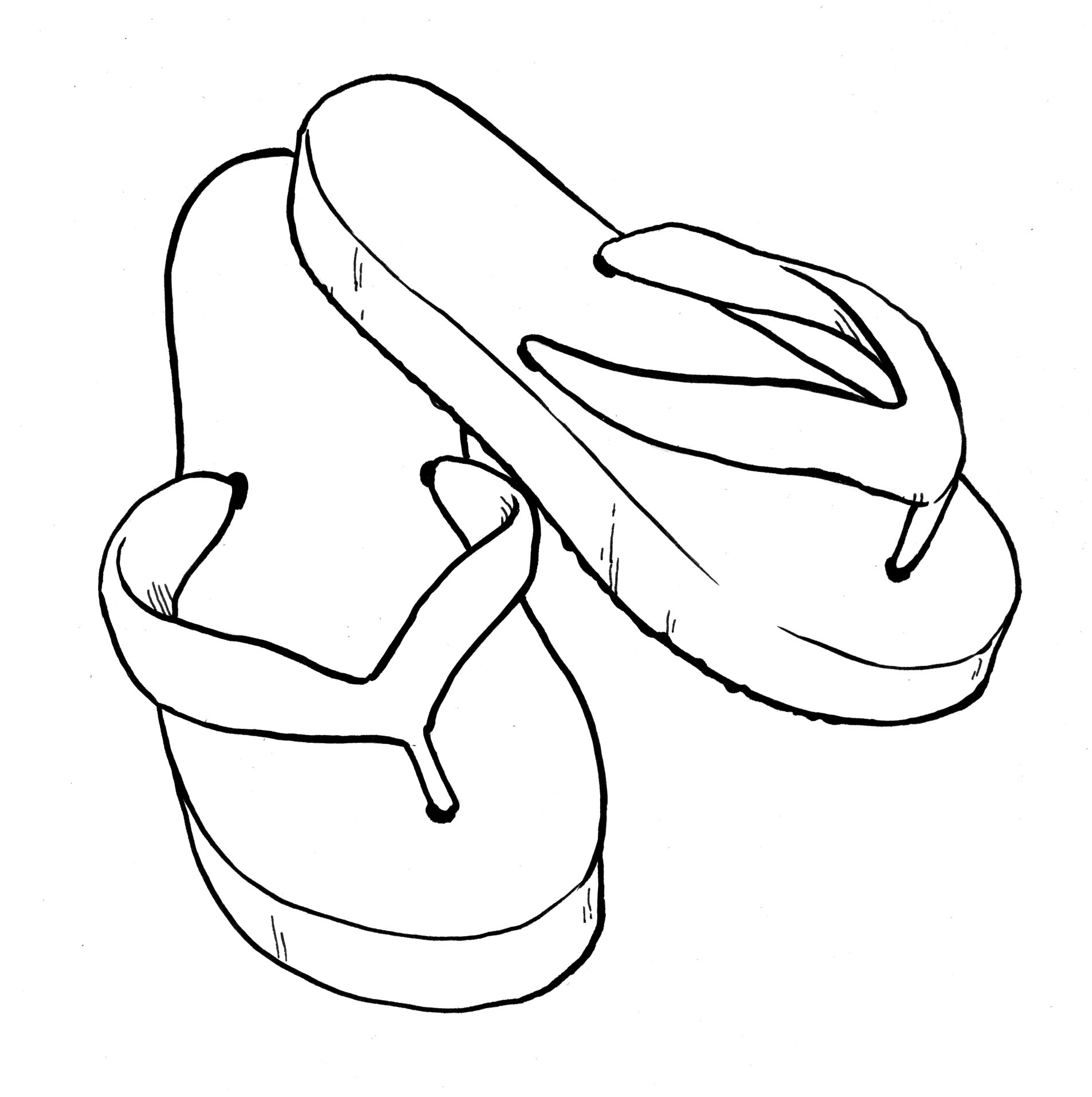 Flip Flops Clipart Black And White - Free Clipart ...