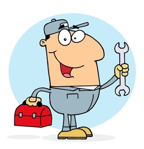 Mechanic Clipart Image - Auto Mechanic Holding a Wrench and Tools