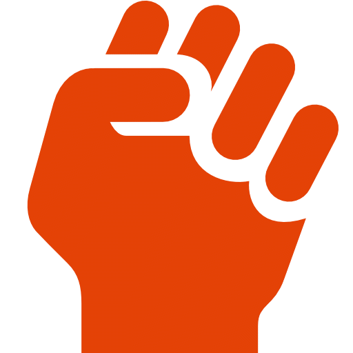 Soylent red clenched fist icon - Free soylent red hand icons