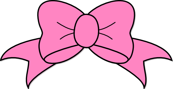 Pink hair bow clipart