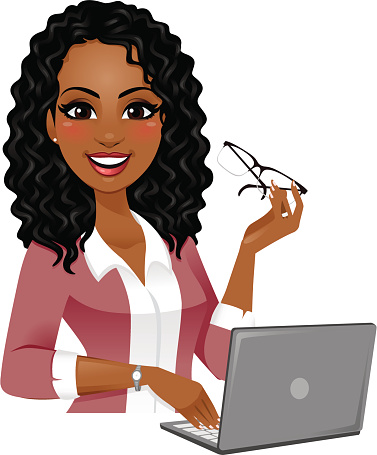 Curly hair woman clipart