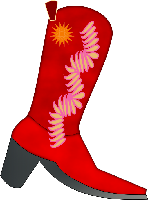 Red cowboy boots clipart