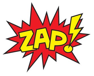 Zap Superhero Word Clipart