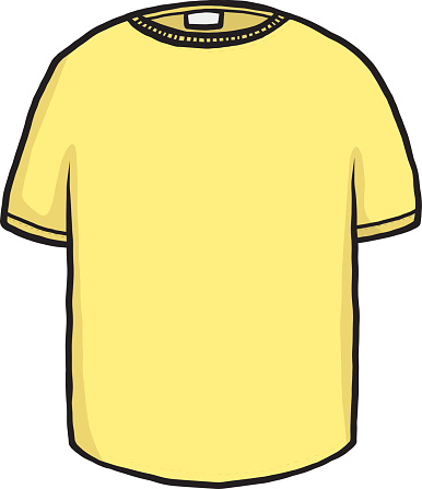 Silhouette Of A Yellow T Shirt Template Clip Art, Vector Images ...